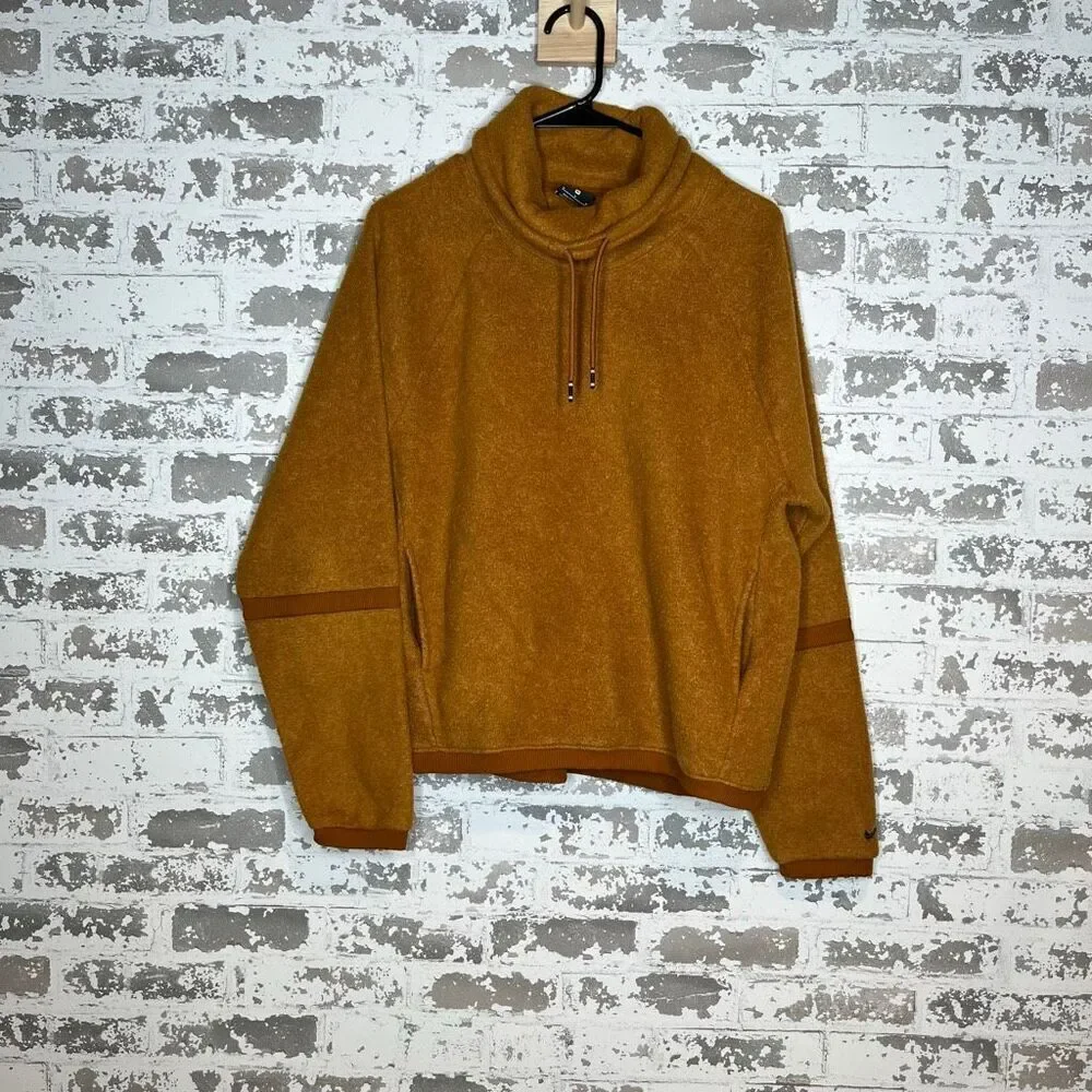 Nike | women mustard yellow gold cowl neck pullover